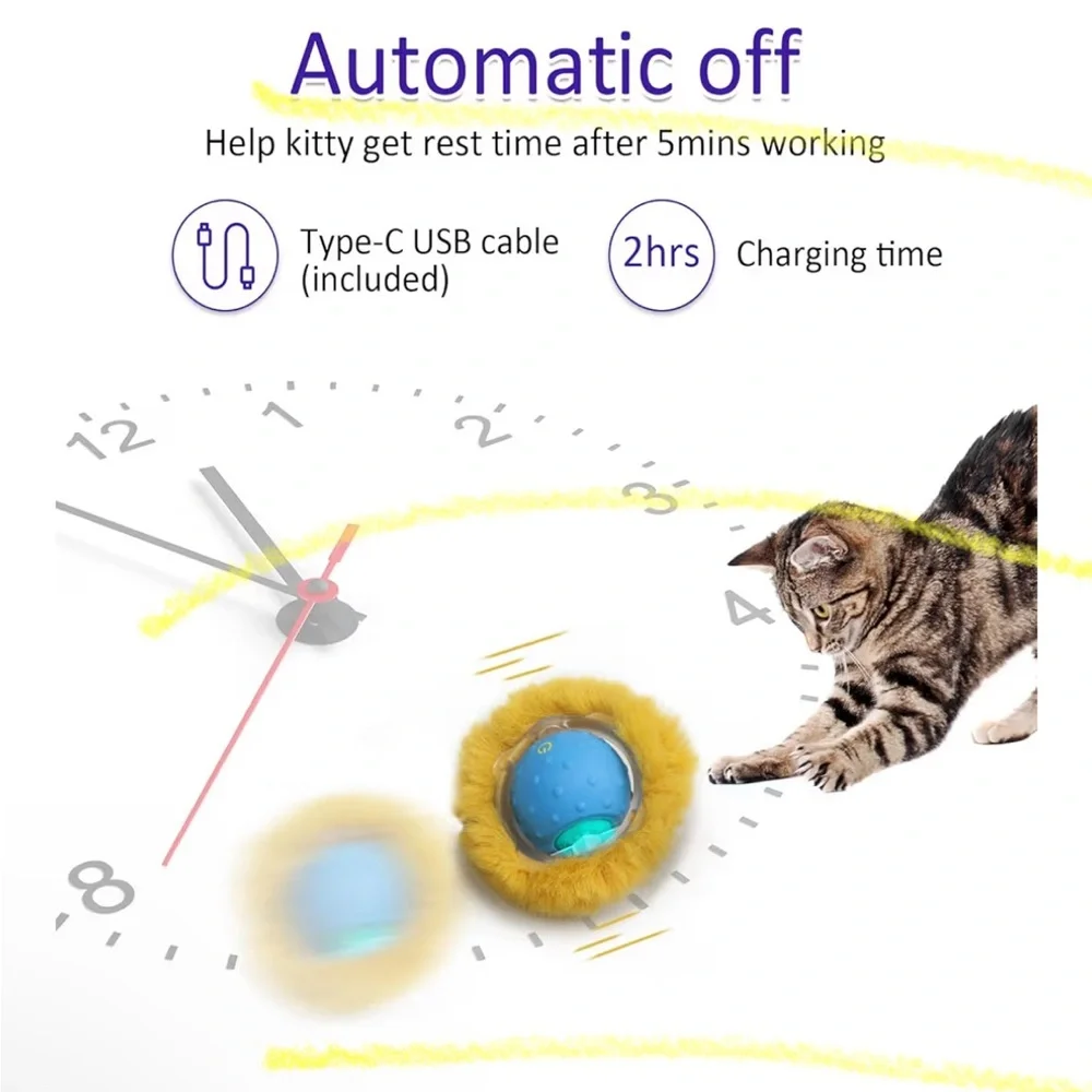 NIB Interactive Cat Toy Rolling Ball Motion Activated Chirping with Hide & Seek - Picture 6 of 9
